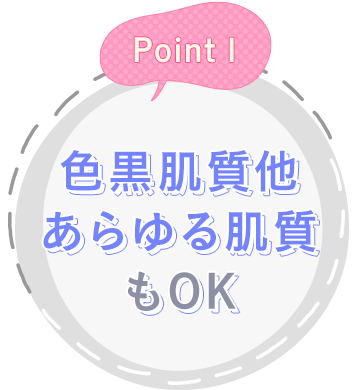 Point1 色黒肌質他あらゆる肌質もOK