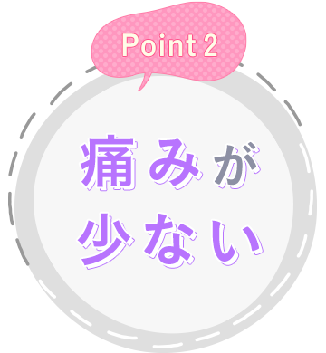 Point2 痛みが少ない