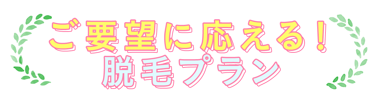 ご要望に応える！脱毛プラン